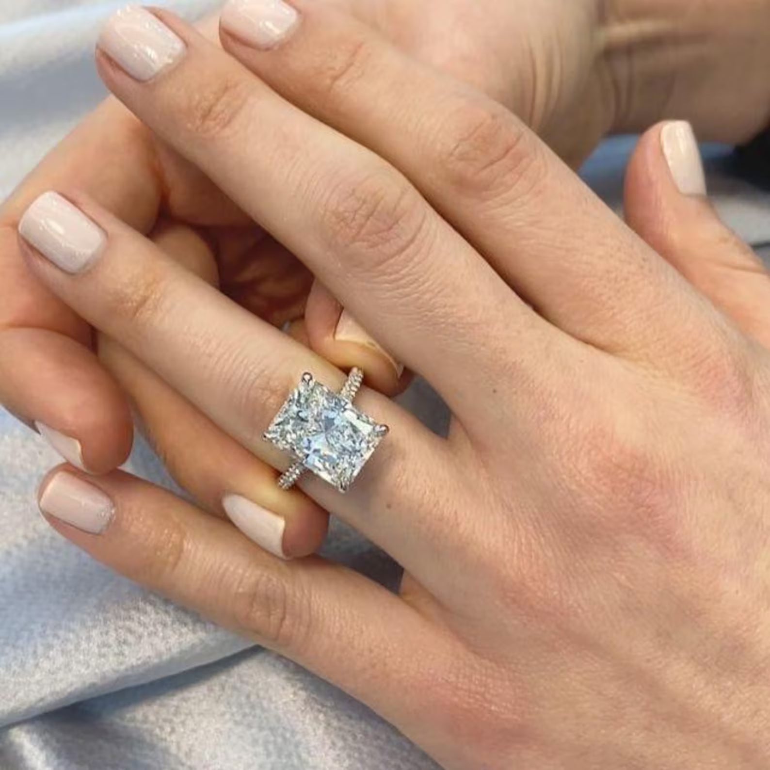 6.00Ct Radiant cut F-VS1 Lab Grown Diamond Ring in 14k White Gold With IGI Certificate,Radiant Lab Diamond Engagement Ring