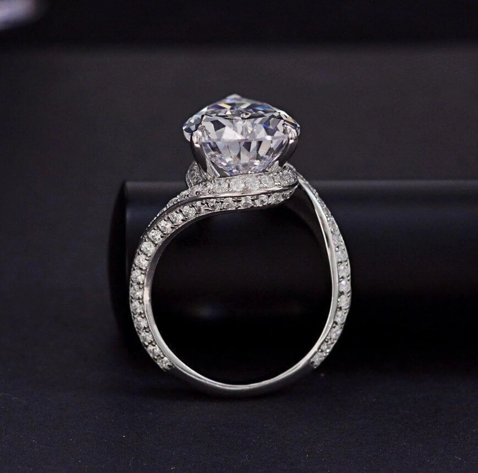 6.00ct Pear Cut Lab Grown Diamond Ring, IGI Certified, Pear Diamond Ring