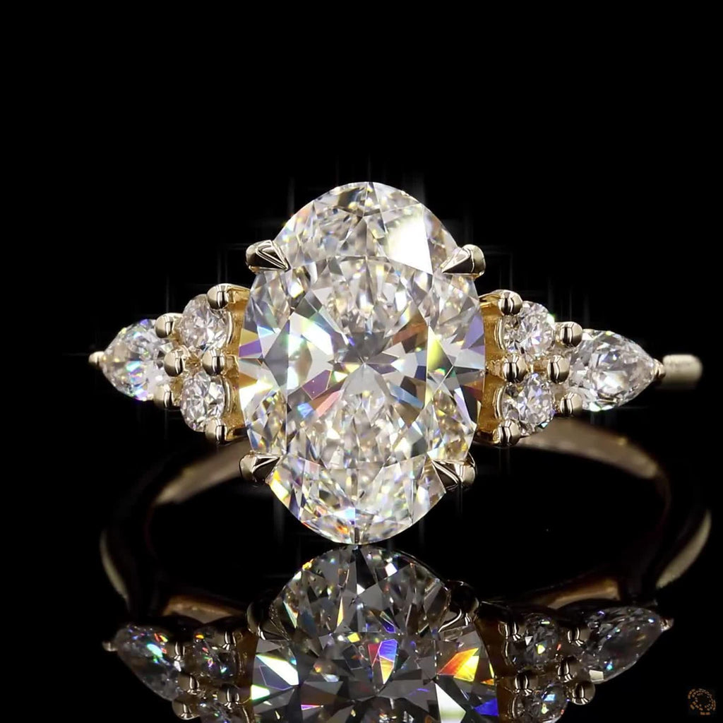 IGI Certified 2.50ct Oval Lab Grown Diamond 14k Yellow Gold Engagement Ring