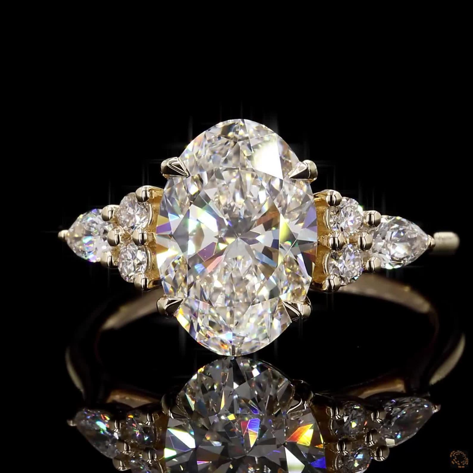 IGI Certified 2.50ct Oval Lab Grown Diamond 14k Yellow Gold Engagement Ring