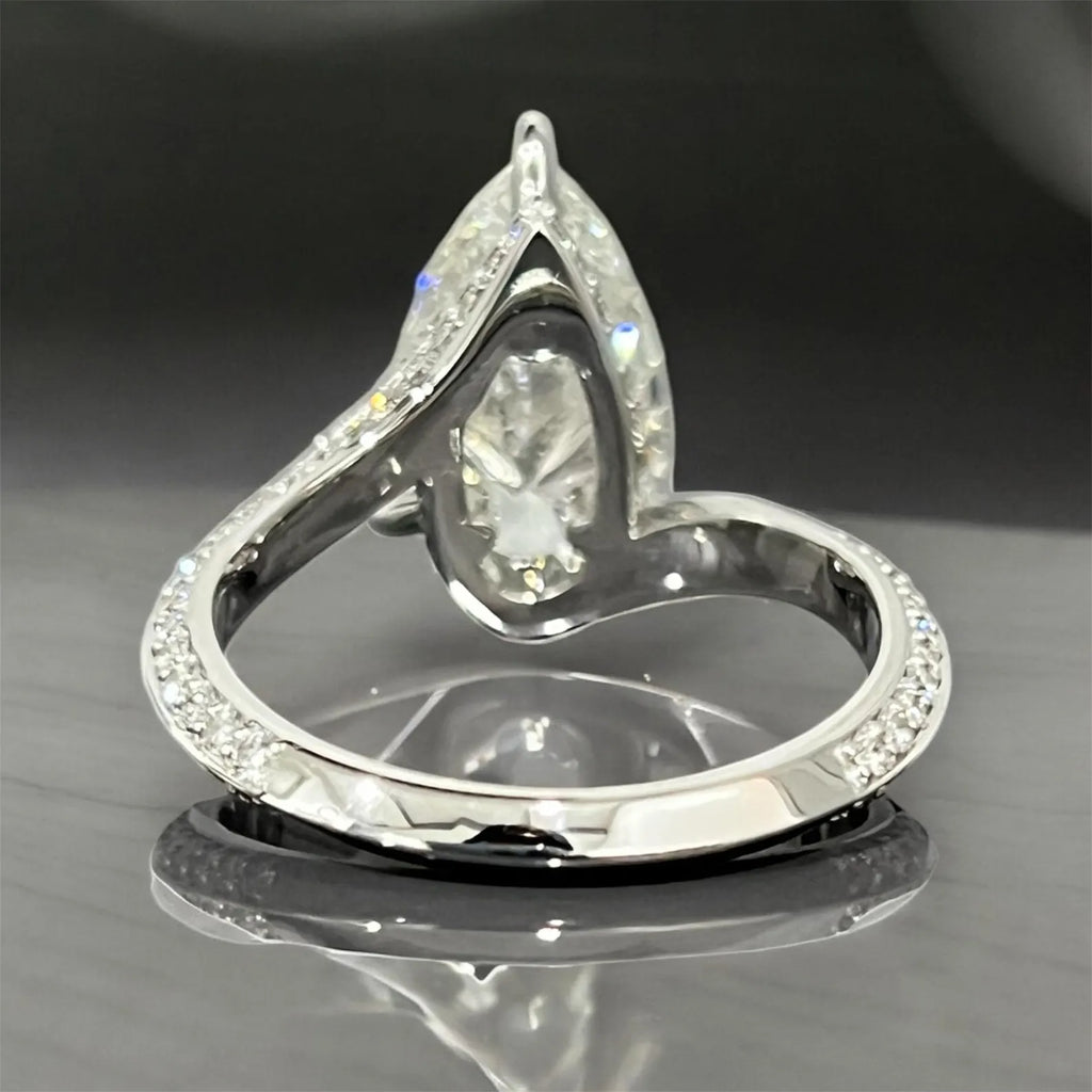 6.00ct Pear Cut Lab Grown Diamond Ring, IGI Certified, Pear Diamond Ring