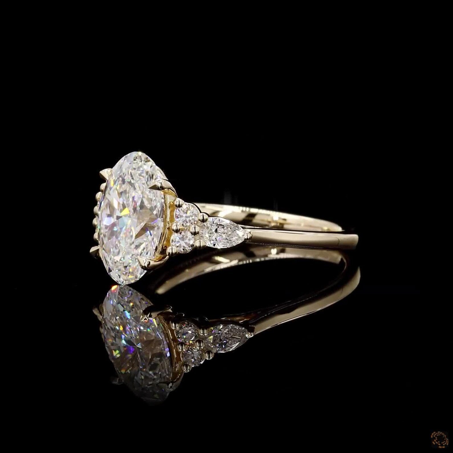 IGI Certified 2.50ct Oval Lab Grown Diamond 14k Yellow Gold Engagement Ring