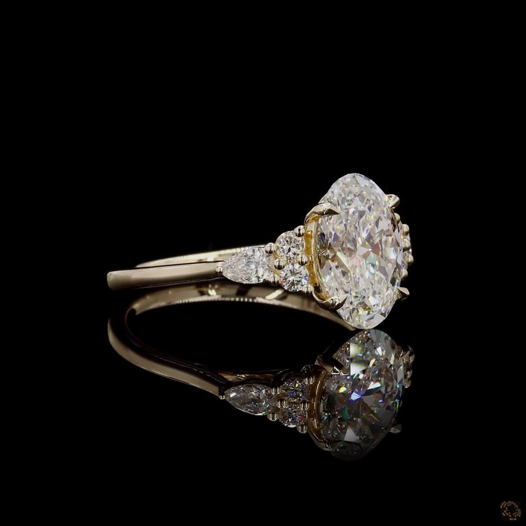 IGI Certified 2.50ct Oval Lab Grown Diamond 14k Yellow Gold Engagement Ring