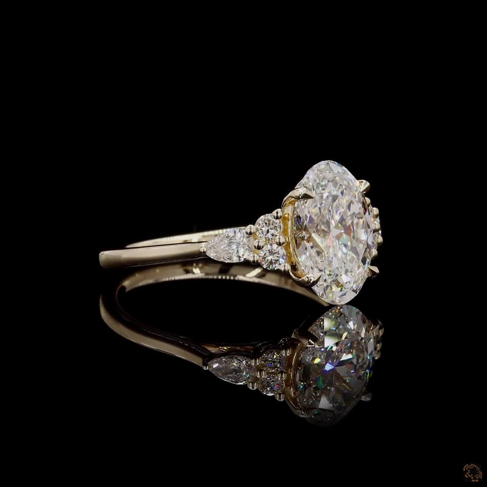 IGI Certified 2.50ct Oval Lab Grown Diamond 14k Yellow Gold Engagement Ring
