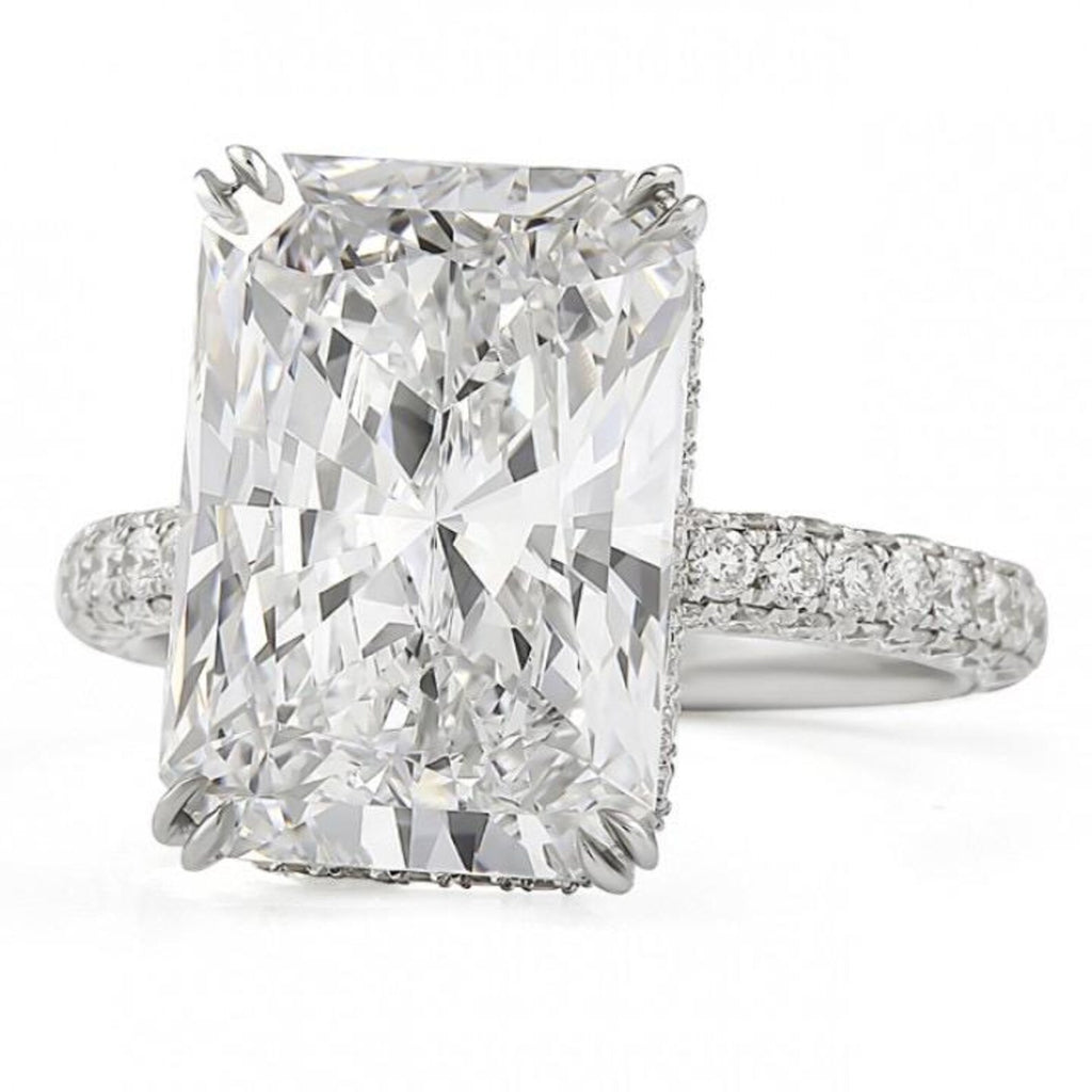 6.00Ct Radiant cut F-VS1 Lab Grown Diamond Ring in 14k White Gold With IGI Certificate,Radiant Lab Diamond Engagement Ring