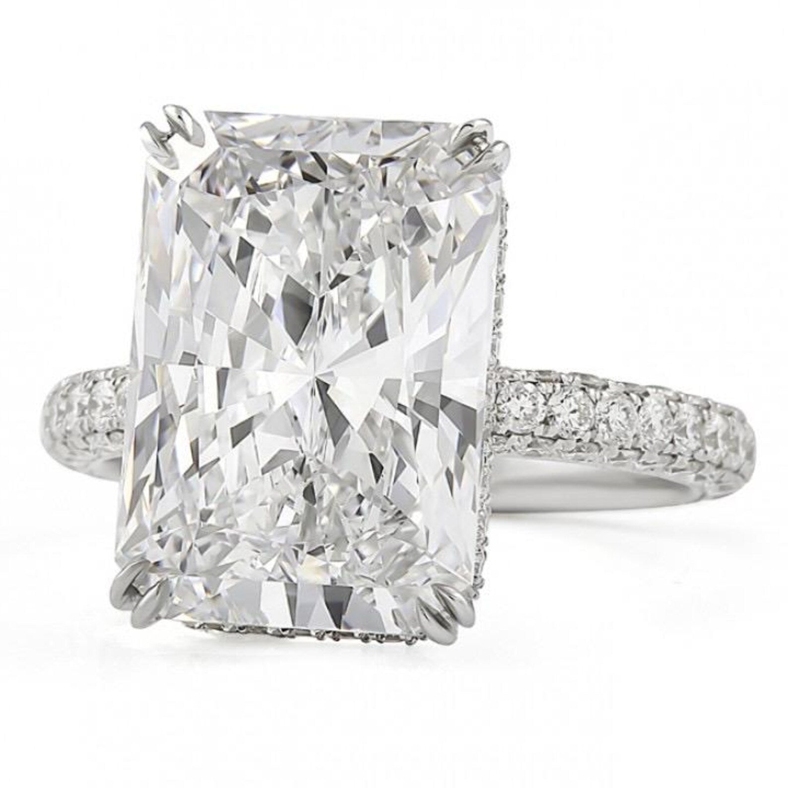 6.00Ct Radiant cut F-VS1 Lab Grown Diamond Ring in 14k White Gold With IGI Certificate,Radiant Lab Diamond Engagement Ring