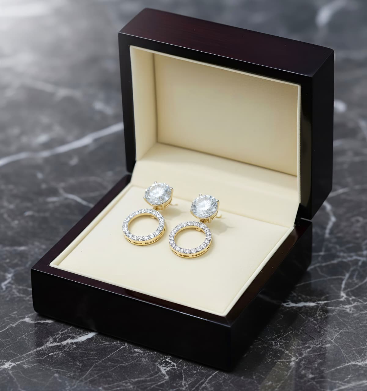 18K Gold Round moissanite Halo Stud Earrings, 7mm Center Stone with Sparkling Micro-Pavé Accent Diamonds, Luxury Fine Jewelry Gift for Women