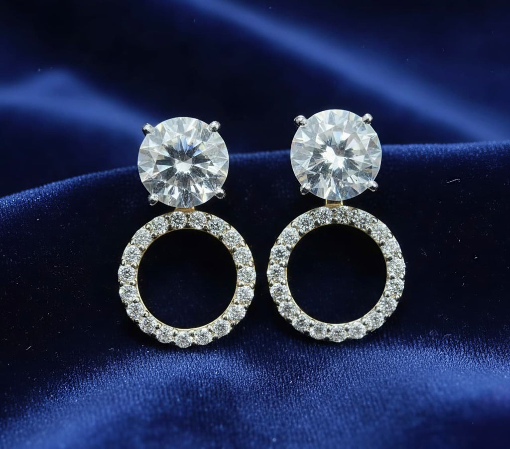 18K Gold Round moissanite Halo Stud Earrings, 7mm Center Stone with Sparkling Micro-Pavé Accent Diamonds, Luxury Fine Jewelry Gift for Women