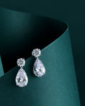 Drop Earrings with 18K White Gold VVS High Quality Diamonds