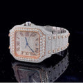Luxury Diamond‑Encrusted Two Tone Watch – Iced Out Square Dial Timepiece Custom Watches