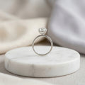 2CT Lab Grown Diamond 14k White Gold Engagement Ring Minimalist Oval Cut Wadding Ring